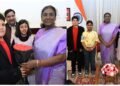 अदम्य, आदविक और वैदिका ने राष्ट्रपति द्रौपदी मुर्मु से की शिष्टाचार भेंट